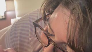 BBW Co worker sucks BBC on work trip