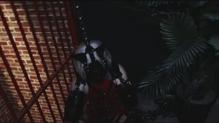 Transvestite Series:PU red leather dog slave training