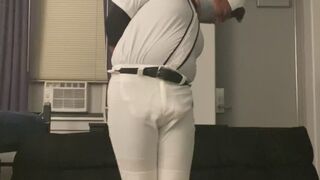 Baseball player taped up