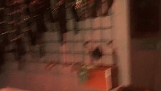 sounding cock in latex rubber and hood in dungeon