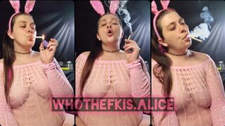 Chubby bunny smokes 2 cigarettes and hand rolled