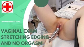 Kitty vaginal exam with gloves, stretching edging and no orgasm