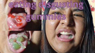 Eating disgusting gummies
