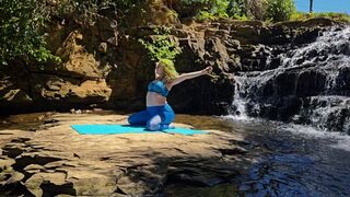 Pregnant Yoga by the Waterfall