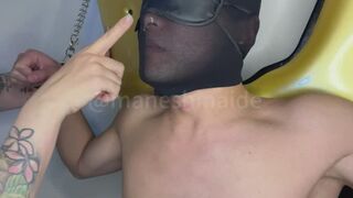 Femdom Face Licking and Dick Spitting; Miyu Gets Him Wetter Than Ever