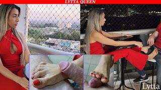 Lytta cheats doing a Sexy Cafe Footjob On Tinder date - FOOTJOB - CBT - SOLEJOB - TOEJOB - SMELLY FEET - FOOT WORSHIP - SWEATY FEET - HIGH HEELS -