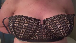 Sexy Black Bra+Body Oil+Big Tits=Amazing!