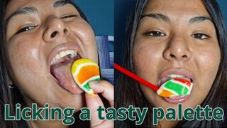 Licking a delicious palette