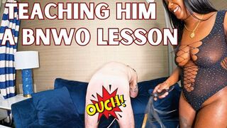 Spanking His White Ass - Queen Ava and Glenn - A spanking scene featuring: ebony female domination, femdom, BNWO, whipping, punishment, and slave training - 4K MP4