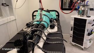 "Bondage, E-Stim, Fuck Machine + Cock Milking"