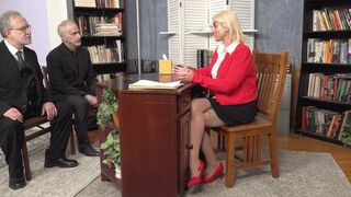 Mature LadyBoss Strips Naked! Fired Workers confront Ms Addyson James - WMV 1080