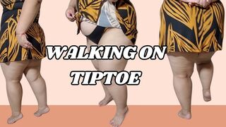 Walking on tiptoe