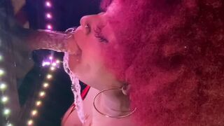 Ebony BBW Slut Sloppy Gloryhole Facial