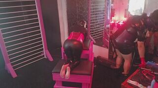 Mistress plays with her submissive - A flogging appetizer with nipple suction as the main event!