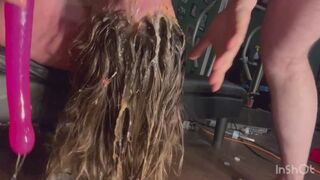 Throated upside down slut