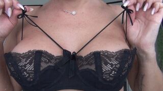Teases your dick with tits and a new bra 2bb