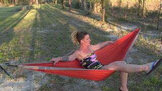 Hammock Relaxation Mummification During Sunset - MP4