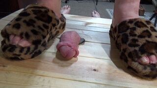 HEAVY COCK CRUSH WITH TWO PAIRS OF CHUNKY SLIPPERS MY COZY SLIDES ON GLASS AND A BAREFOOT RUINED CUM SHOT CAM 1 PT2