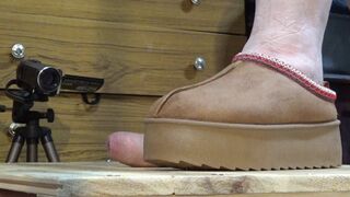 HEAVY COCK CRUSH WITH TWO PAIRS OF CHUNKY SLIPPERS MY COZY SLIDES ON GLASS AND A BAREFOOT RUINED CUM SHOT CAM 2 PT1