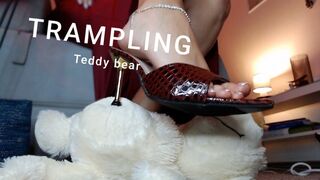 POV Trampling teddybear witn my heels and barefoot