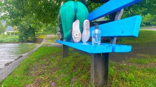 Big Boobs Plugged in both Holles Glass Buttplug and Remote controlled Toy Shopping Latex Doll in striking head-to-toe ensemble Mask, Gloves, Ass-Shaping leggings, and Corset, later enjoying an outdoor Dildo Ride, Pee, and Blow Job in Public PART 4