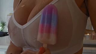 Once you see this, you will never look at popsicles the same! Deep inside, popsicle pussy play