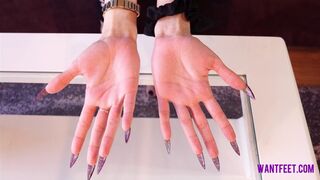 Jasmine's Long Finger Nails - Hand Fetish - HD MP4