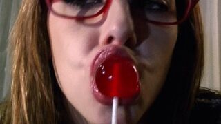 Secretary sucking lollipop (mp4)