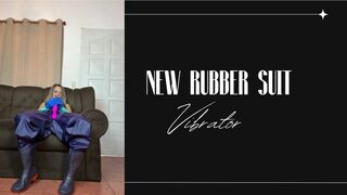new rubber suit blue and vibrator