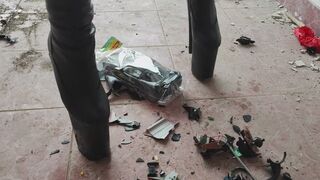 9 inch platform boots crush toy cars