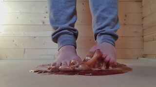 wide soles stuck in sticky trap