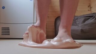 wide soles stuck in another sticky trap