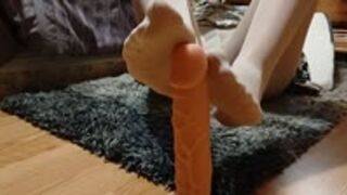 Pantyhose Dildo FootJob Part 2