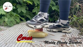 Hard Crush Corns Under Dirty Chunky Sneakers