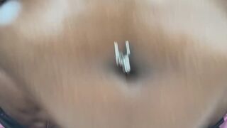 (Part 2) Horny Ebony Gainer Slams Oiled up Belly On Counter in Bathroom