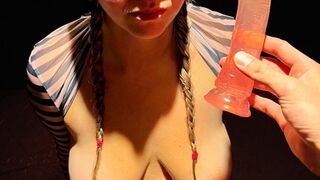 Rae hands tied and mouth fucked with multiple toys!
