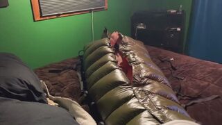 Jerking Off in an Overstuffed Down-Filled Cocoon