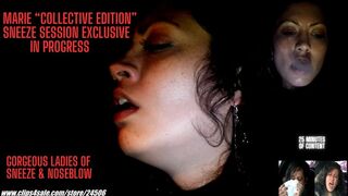 GORGEOUS LADIES OF SNEEZE "BEHIND THE SCENES EXCLUSIVE" WITH MARIE" SESSION OF SNEEZES AND NOSEBLOWS MP4