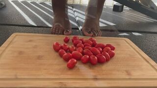 TEAL REVEL - Sweaty Post-Workout Tomato Sploshing ASMR: Dirty Sole Crush, Taste Tease, and Cherry Chaos