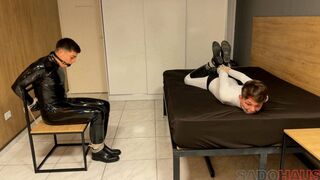 Latex Superhero Trapped, Tied Up, Face-Sat And Creampied