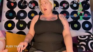 Burps and Farts in Black Jean Shorts