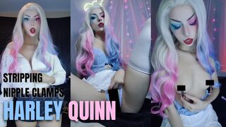 Pastel Harley Stripping With Nipple Teasing