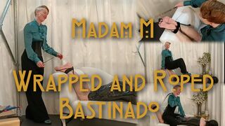 Wrapped and Roped Bastinado, full wrap extreme bondage falaka punishment (4K version)