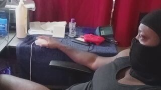 Forgot the camera was on. Long stroking session while I watch porn at my desk. #1