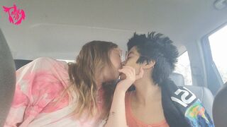 Phoenix and Circe V9 Chip Crunching and Eating in backseat of Car Together