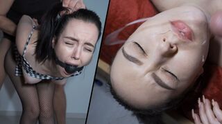 MAMACITA LOVES IT ROUGH - Spanish Babe Gagged, Bent Over And Showered In Cum