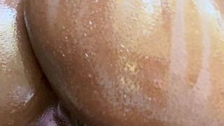 Ebony Brat - Oiled Ass and Pussy Worship