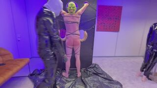 Slave gets extra hard spanking by Master Steve and Dominatrix Donna
