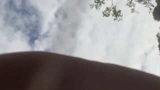 Peeing outside from 2 different angles