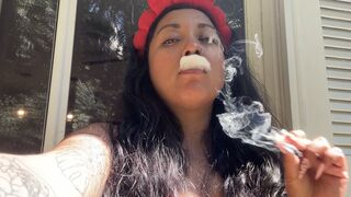 Lust in Goddess French Inhale, Nothing but Smoke with Spit, Tease, and Sensual Looks